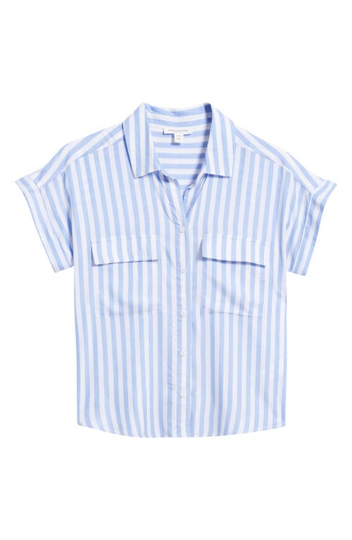 BEACHLUNCHLOUNGE BEACHLUNCHLOUNGE KAIANA STRIPE SHORT SLEEVE BUTTON-UP SHIRT