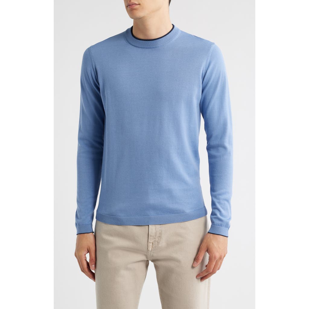 Jack Victor Drummond Tipped Combed Cotton Sweater In Blue