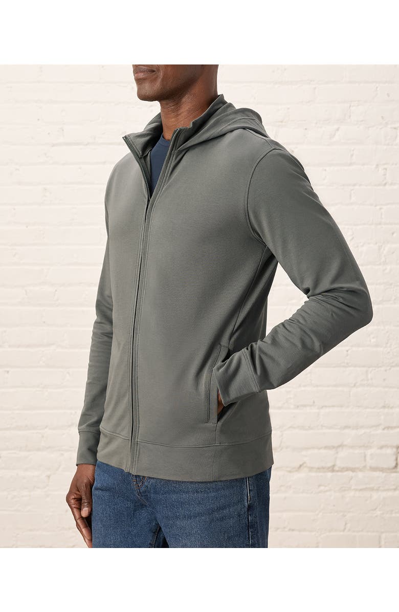 Pact Organic Cotton Stash French Terry Zip Hoodie, Alternate, color, Castor Grey