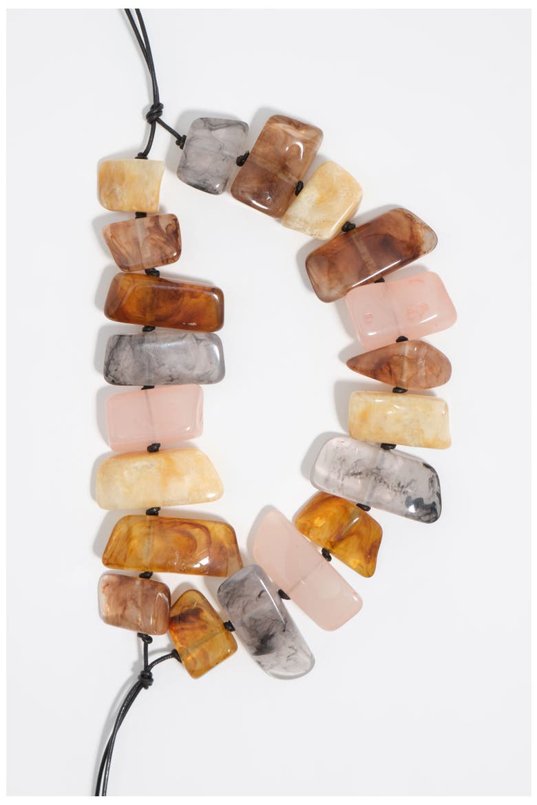 Resin Tie Necklace, Alternate, color, PALE PINK