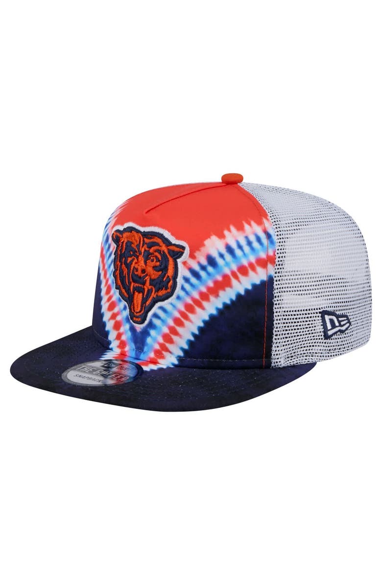 New Era Men's New Era Orange/Navy Chicago Bears Throwback Dye Golfer Snapback Hat, Main, color, Orange