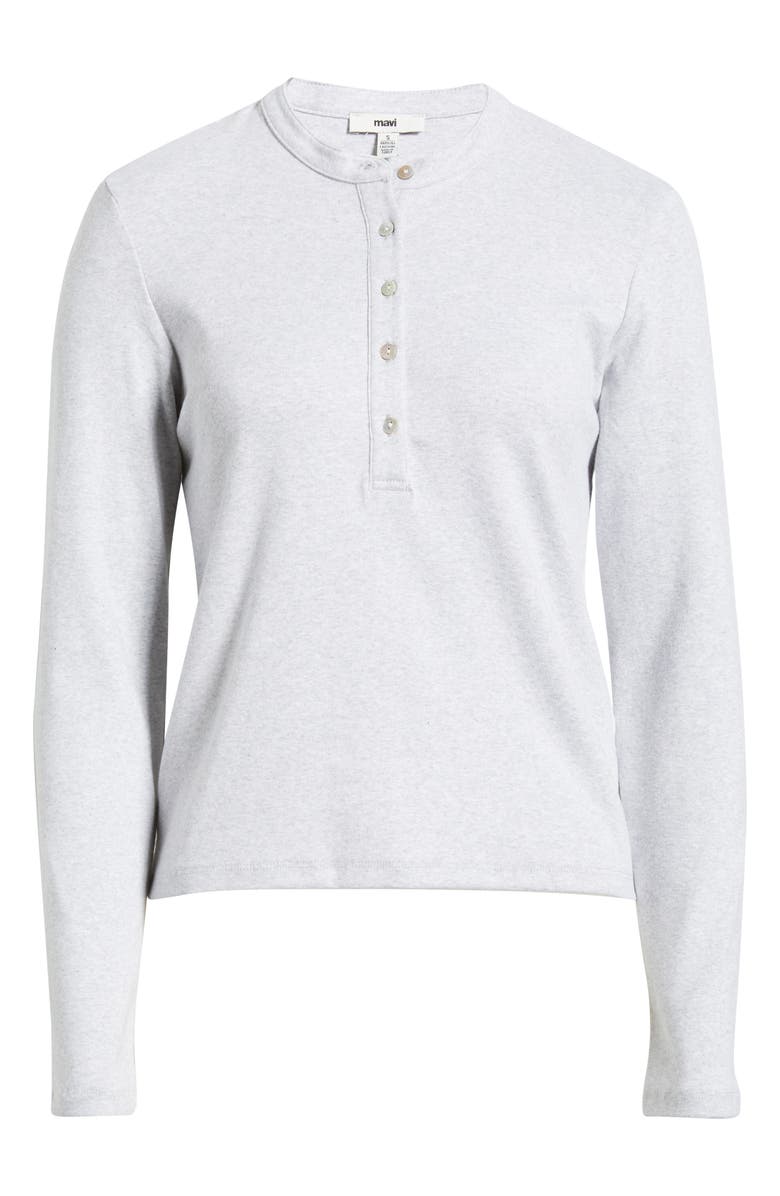 Mavi Jeans Long Sleeve Stretch Cotton Henley, Alternate, color, Light Grey Melange