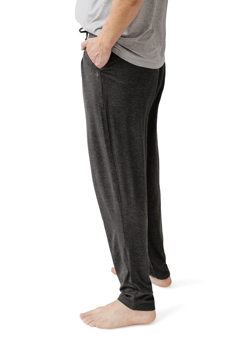 Tie Waist Stretch Knit Pajama Pants, Alternate, color, CHARCOAL