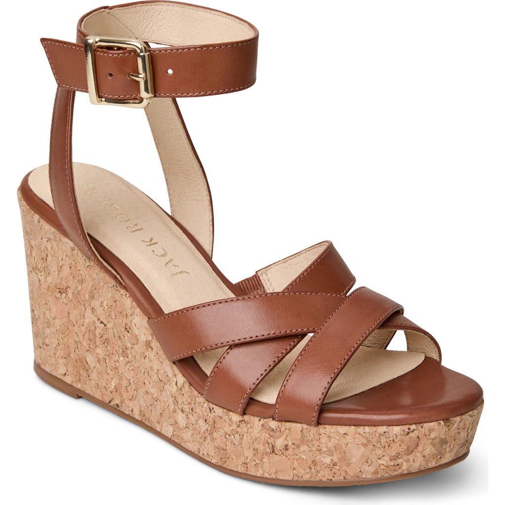 Shop Jack Rogers Pippa Platform Wedge Sandal In Cognac