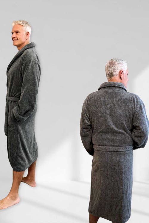 Bedvoyage Melange Viscose Cotton Blend Hypoallergenic Bath Robe In Charcoal