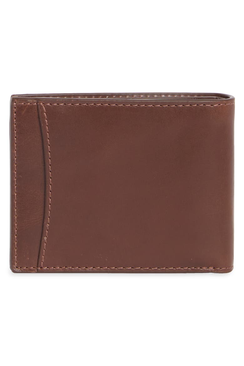 Hunter Glazed Leather Bifold Wallet, Alternate, color, MAHOGANY