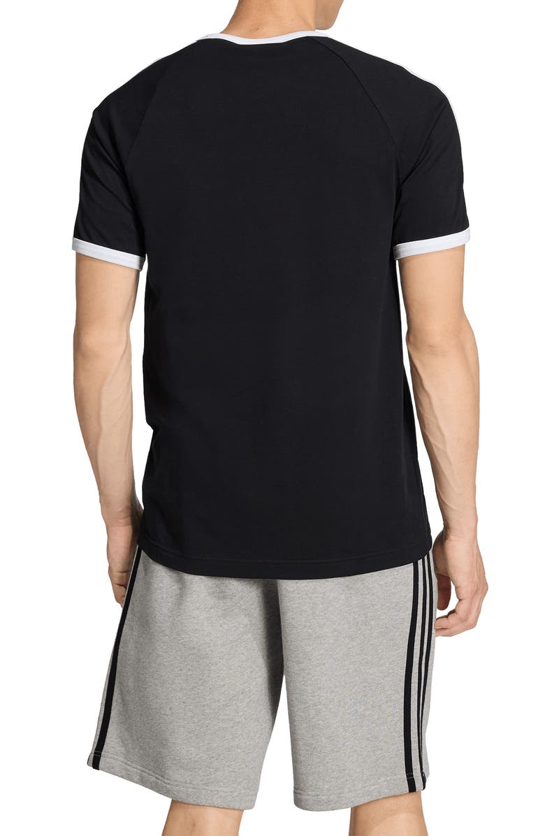 adidas 3-Stripes Cotton Ringer T-Shirt, Alternate, color, Black