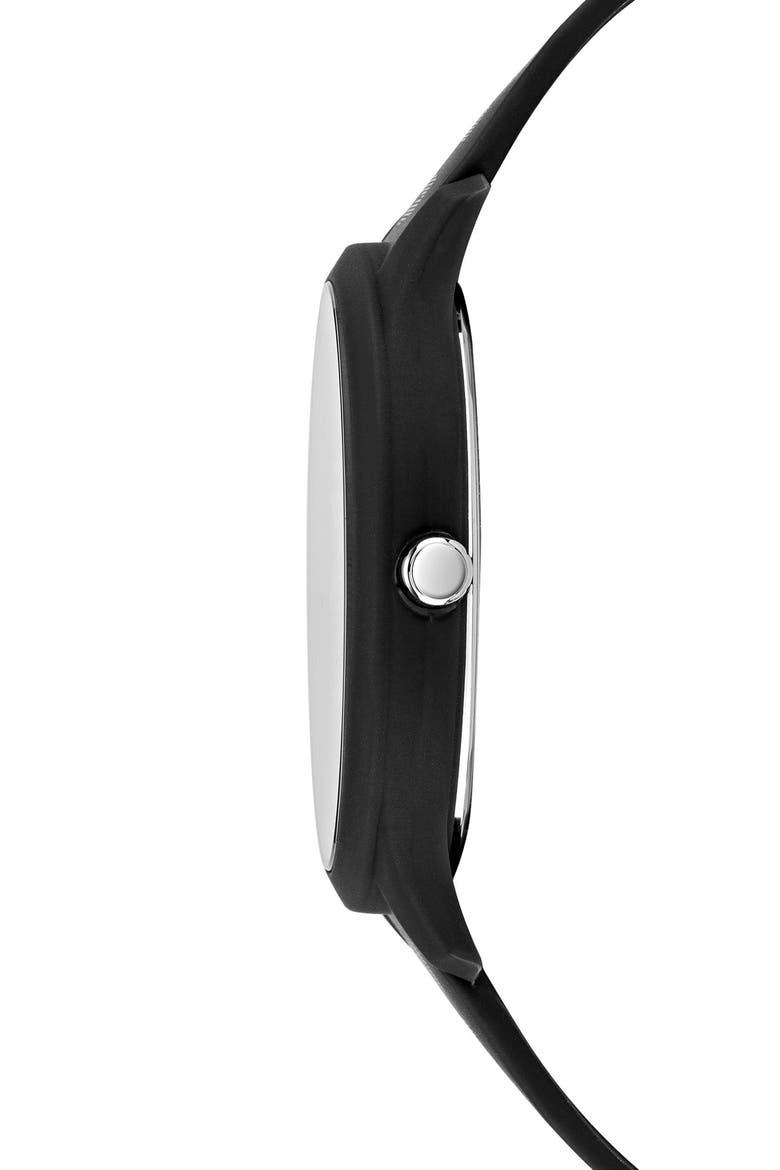 Domus Silicone Strap Watch, 44mm, Alternate, color, IP BLACK