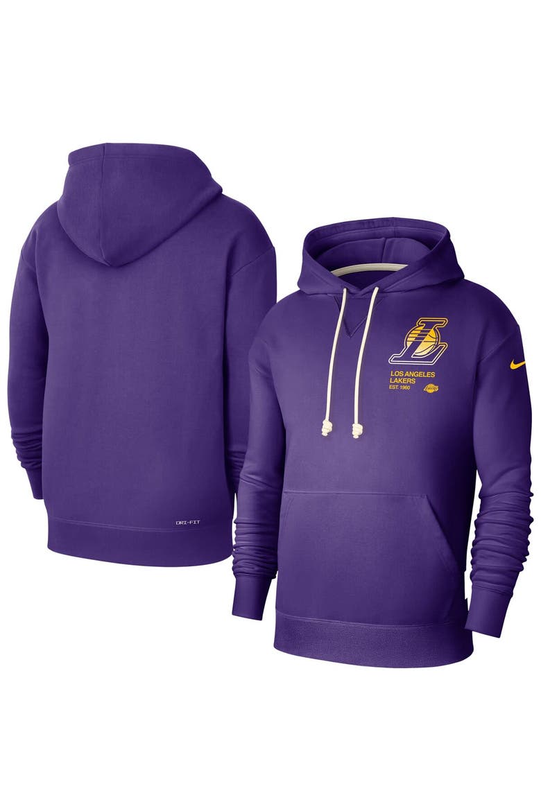 Men's Nike  Purple Los Angeles Lakers Courtside Standard Issue Premium Performance Pullover Hoodie, Main, color, Purple