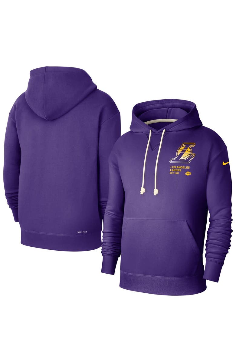Nike Men's Nike Purple Los Angeles Lakers Courtside Standard Issue Premium Performance Pullover Hoodie, Main, color, Purple