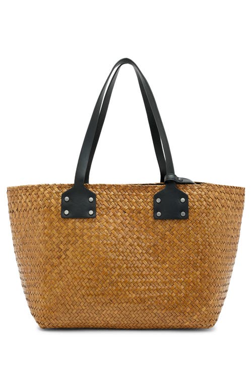 Allsaints Mosley Straw Tote In Almond Beige