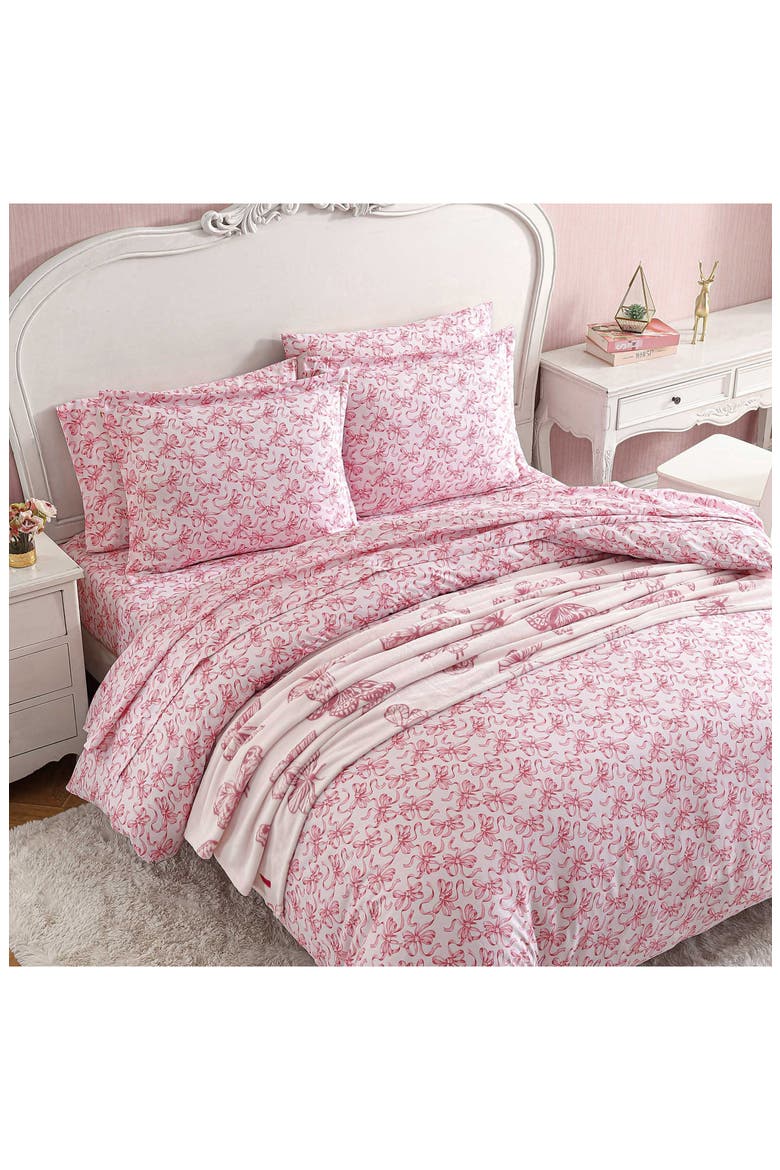 Ballet Bows Duvet Cover & Sham Set, Alternate, color, PINK