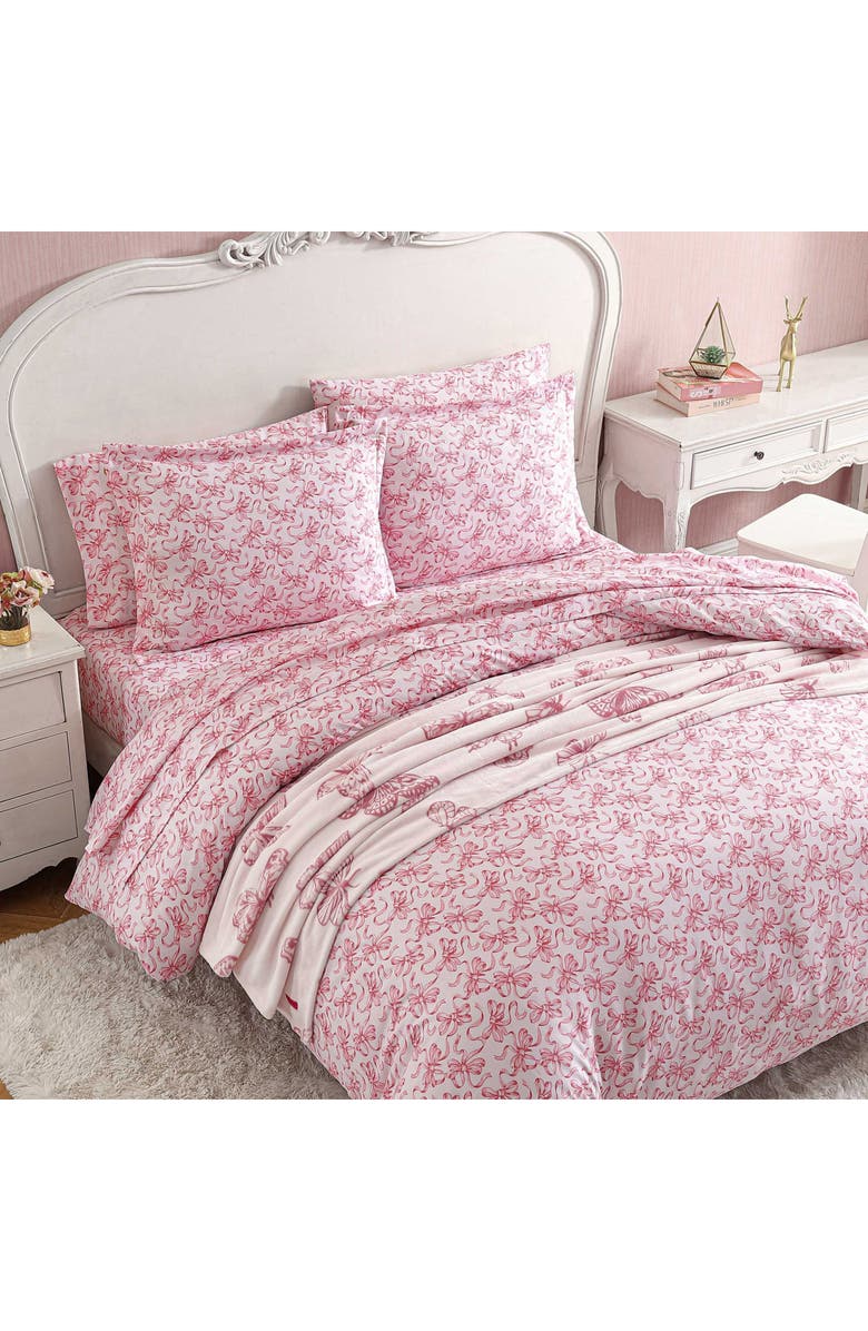 Betsey Johnson Ballet Bows Duvet Cover & Sham Set, Alternate, color, Pink