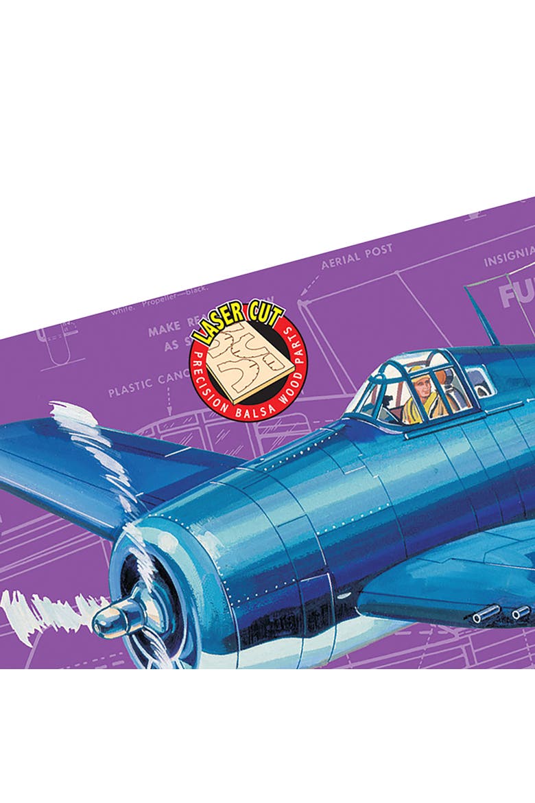 Flying Model Kit, F6F Hellcat, Classic Balsa Wood, Diy Building, Alternate, color, Multicolored