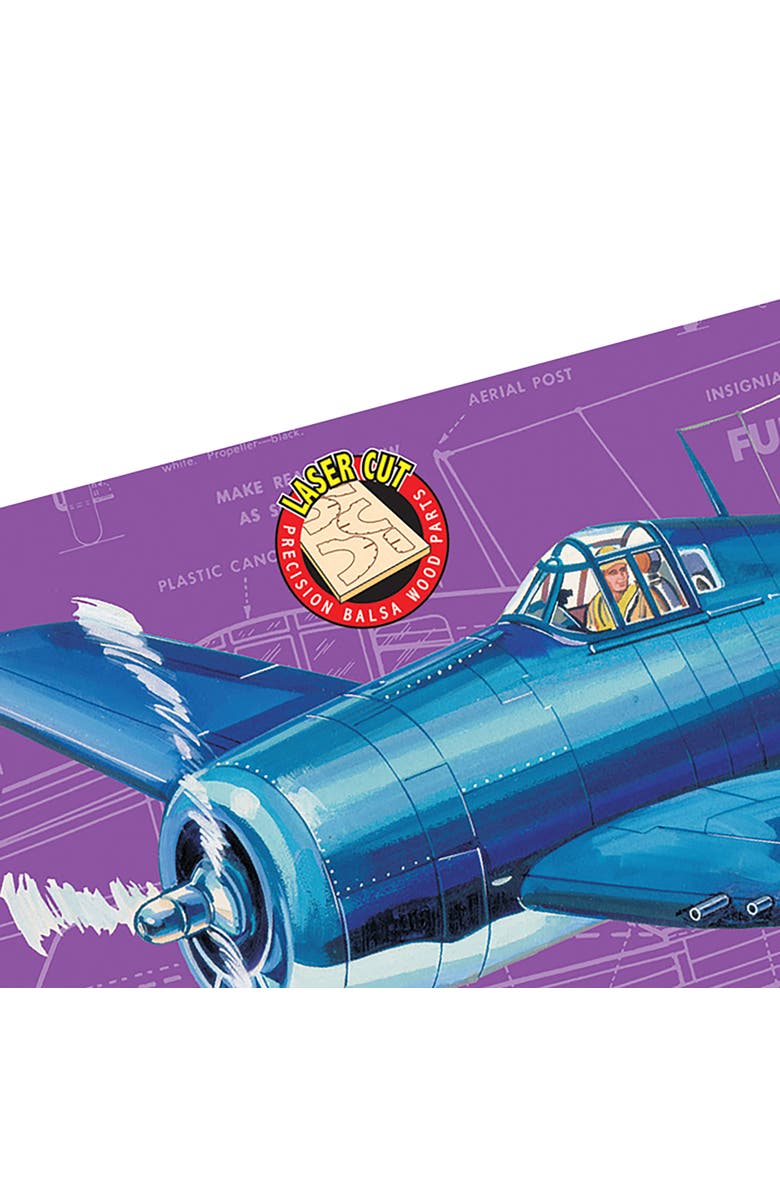 Guillow's Flying Model Kit, F6F Hellcat, Classic Balsa Wood, Diy Building, Alternate, color, Multicolored