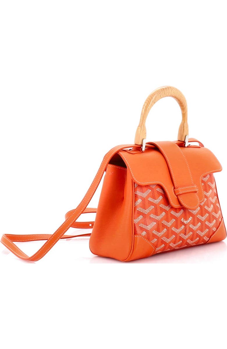 Pre-Owned Goyard Saigon Top Handle Bag Coated Canvas with Leather Mini, Alternate, color, Orange