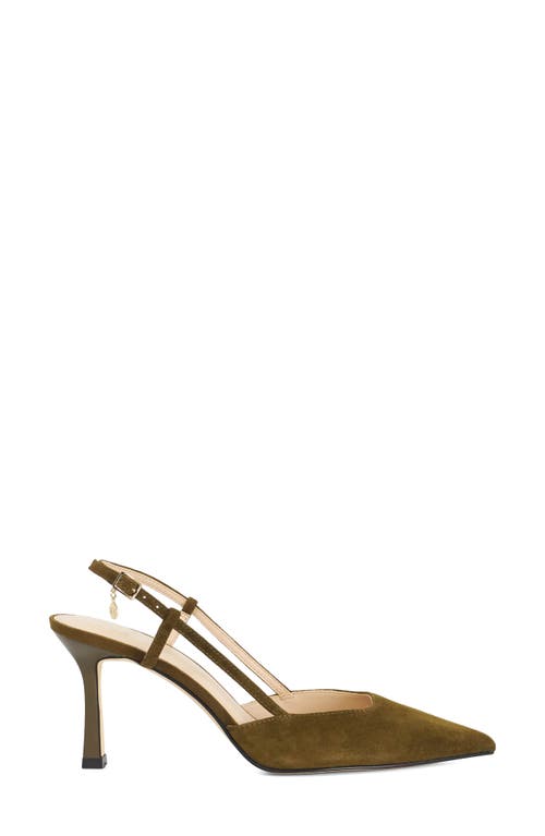 Dune London Composure Pointed Toe Slingback Pump In Green