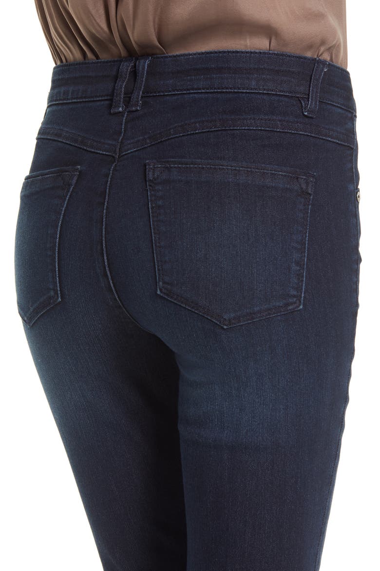 Ab-Solution Itty Bitty High Waist Slit Hem Bootcut Jeans (Nordstrom Exclusive), Alternate, color, DARK NAVY
