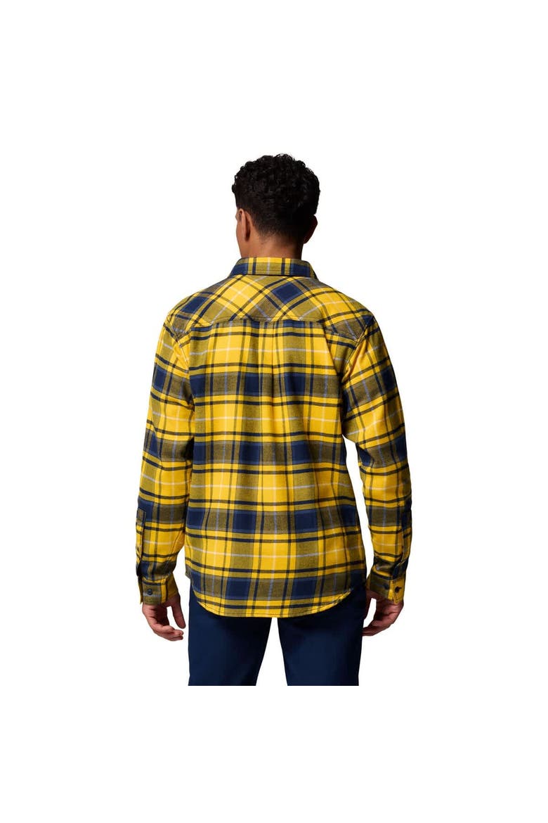 Men's Columbia  Maize Michigan Wolverines Flare Gun Omni-Wick Flannel Long Sleeve Button-Up Shirt, Alternate, color, Maize