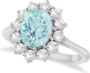 ALLUREZ Oval Gemstone & Diamond Accented Ring in 14k 3.60ct
