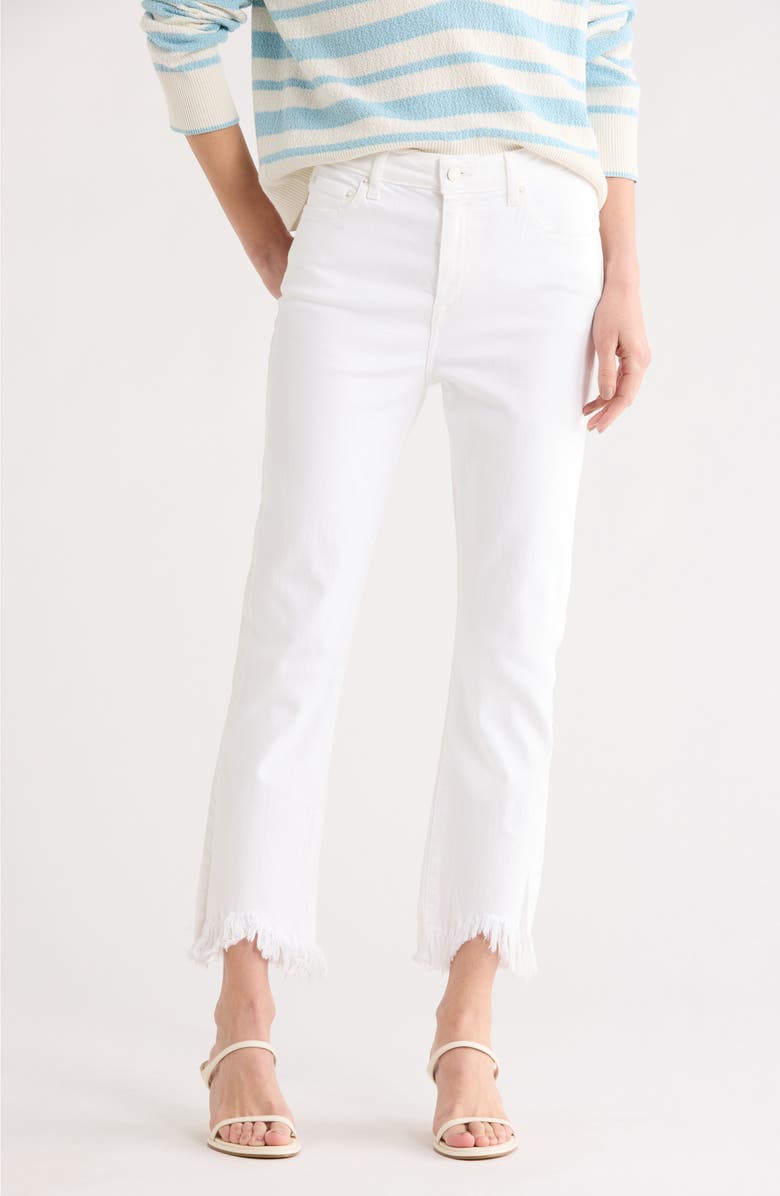 Simkhai River High Waist Straight Leg Jeans, Main, color, Distressed White