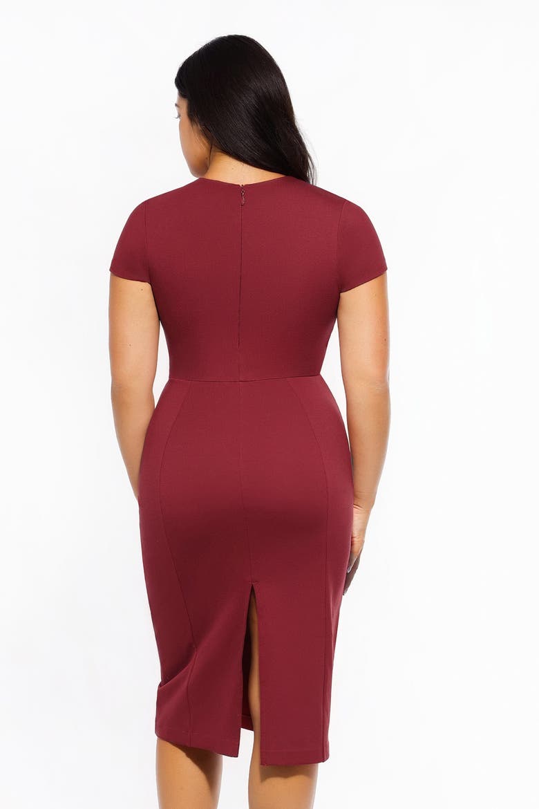 SculptWear Workwear Fitted Dress, Alternate, color, Burgundy