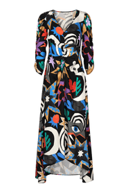 Untitled in Motion Anoita Puffed-Sleeve Printed Midi Dress
