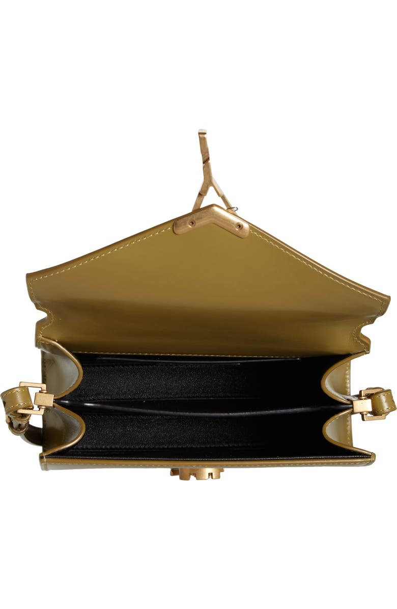 Saint Laurent Mini Cassandra Leather Top Handle Bag, Alternate, color, Vert Olive