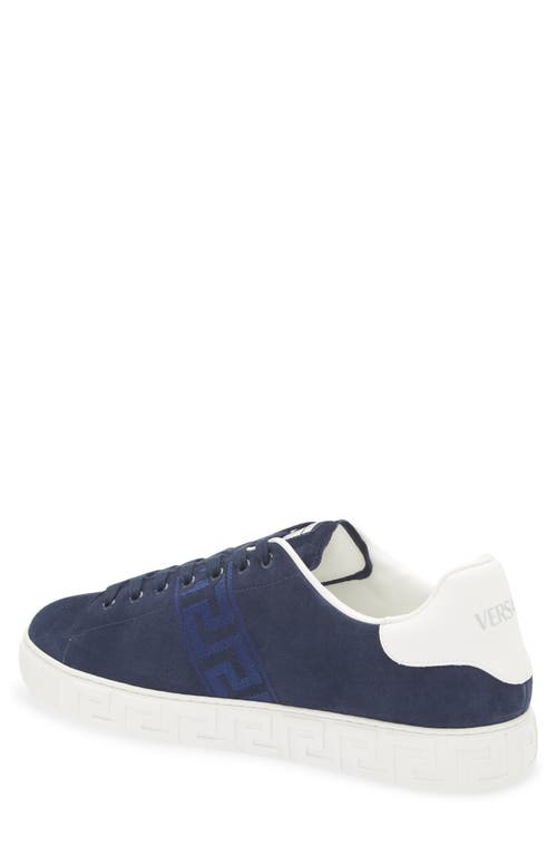 Versace Greca Suede Low Top Sneaker In Multi