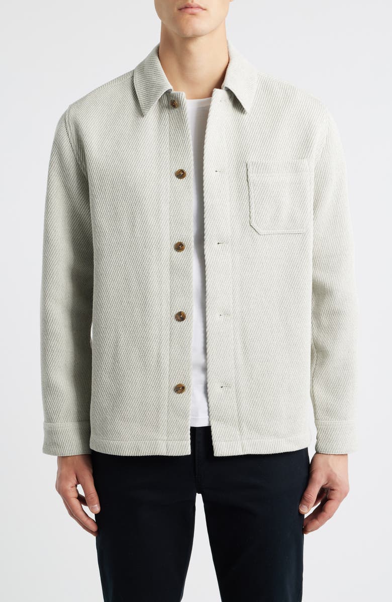 Les Deux Hamilton Twill Overshirt, Main, color, Snow Melange