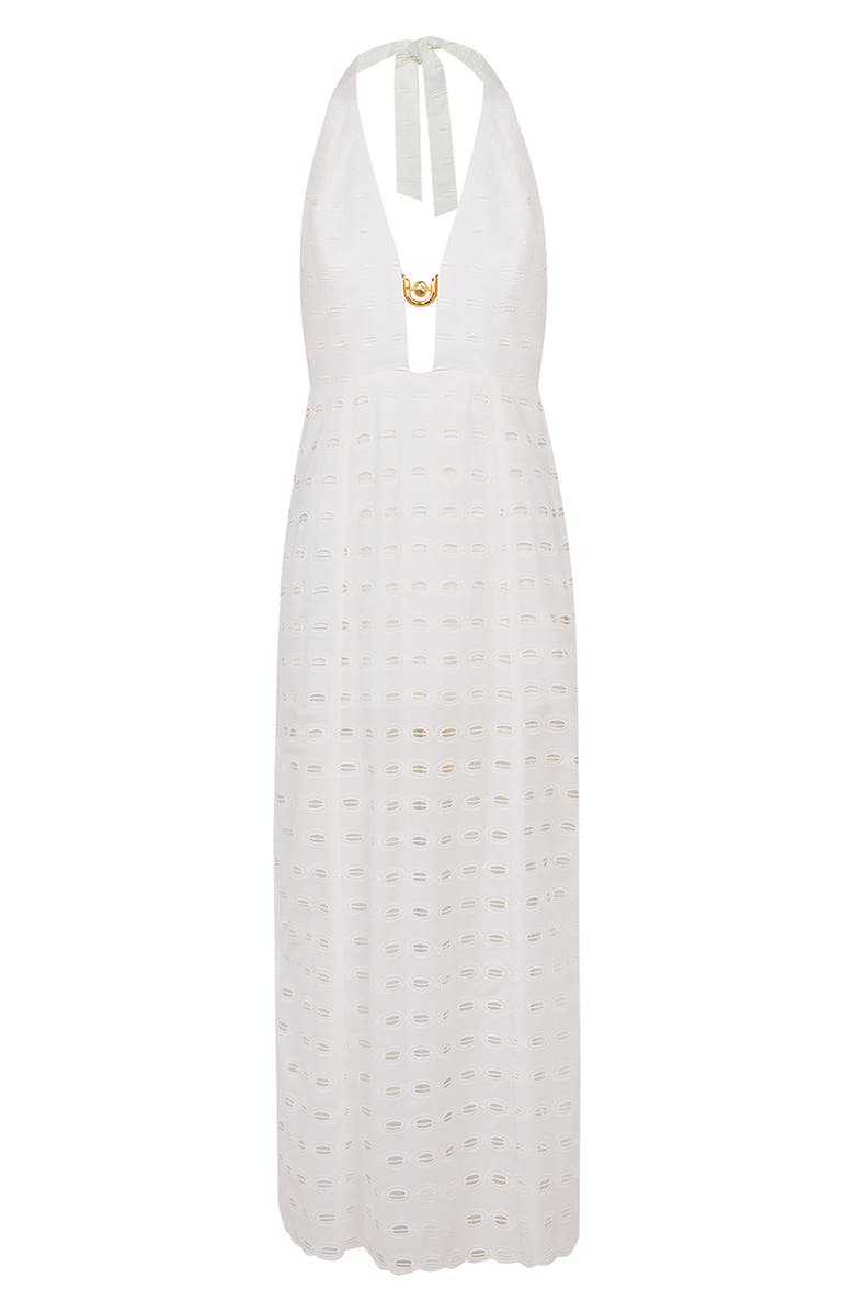 ViX Paula Hermanny Eyelet Maryse Cover-Up Maxi Dress, Alternate, color, 