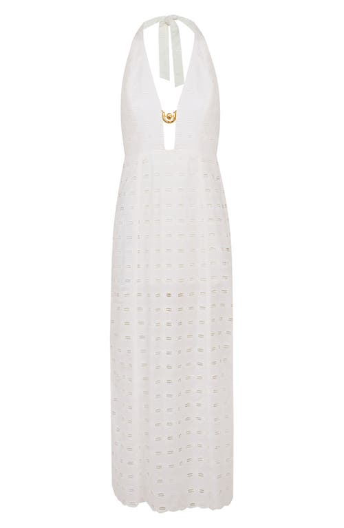 Vix Swimwear Eyelet Maryse Cover-up Maxi Dress In White