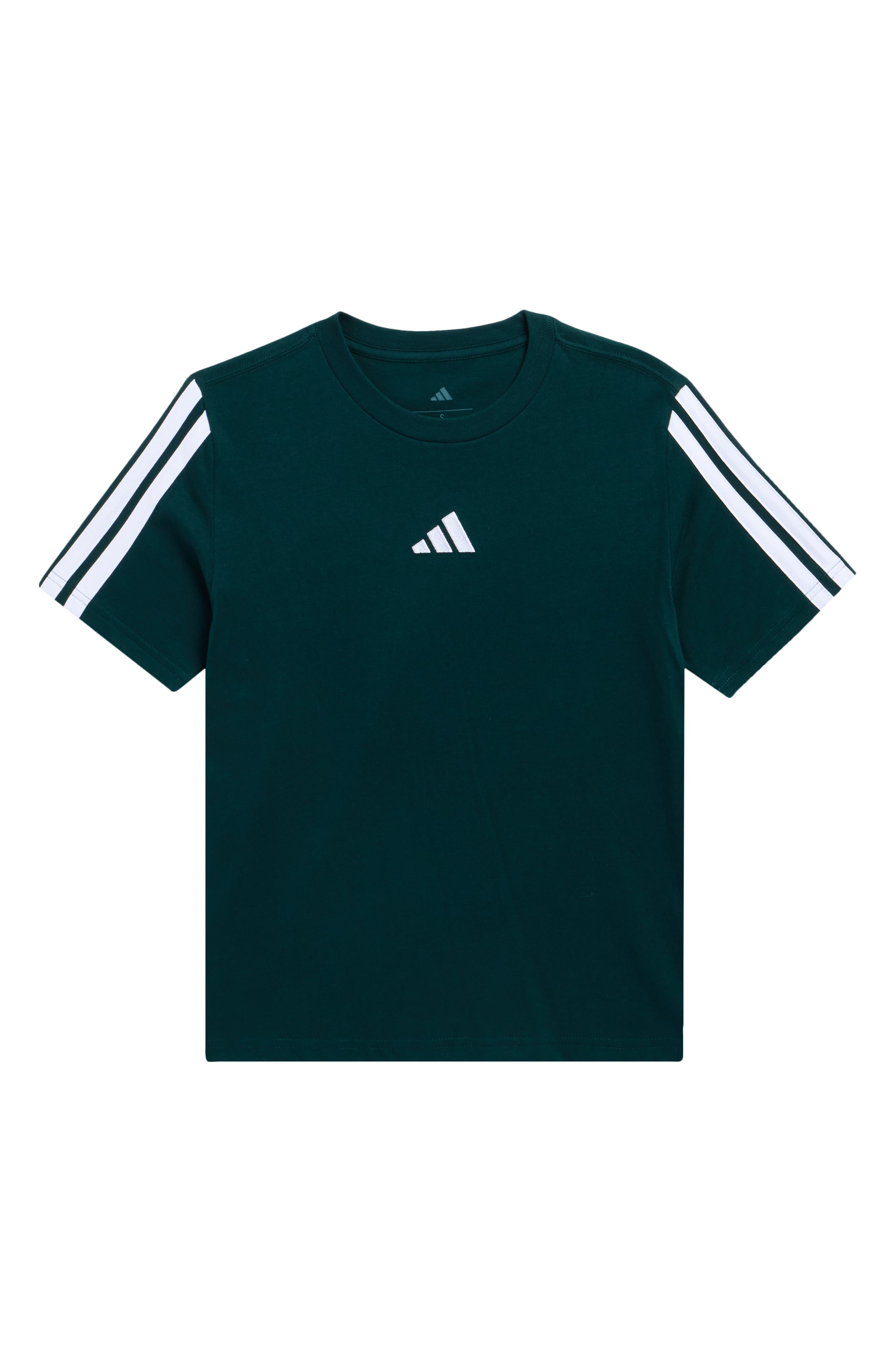 adidas Kids' 3-Stripe Cotton Jersey T-Shirt