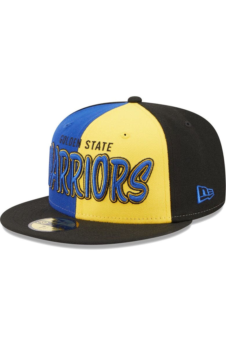 New Era Men's New Era Black/Royal Golden State Warriors Pop Front 59FIFTY Fitted Hat, Alternate, color, Black