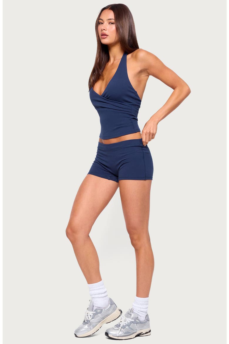 Alaya Low Rise Micro Shorts, Alternate, color, NAVY