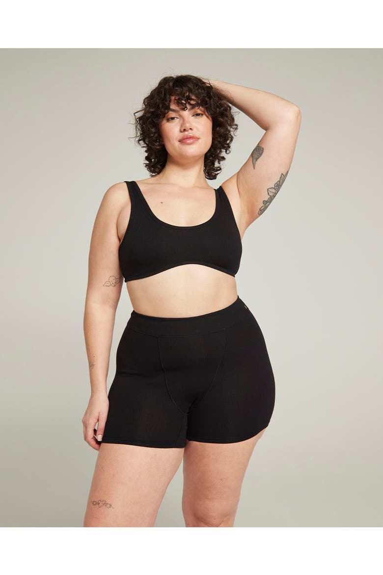 The Organic Cotton Dip Front Bralette, Main, color, Black