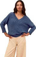 Celtic & Co. Cotton Blend Flecked V-Neck Sweater
