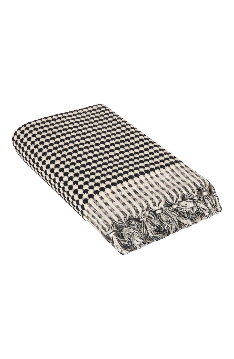 Olive & Linen Dots Turkish Terry Bath Towel, Main, color,