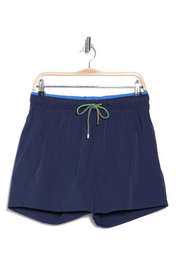 Bugatchi Solid Swim Trunks In Navy