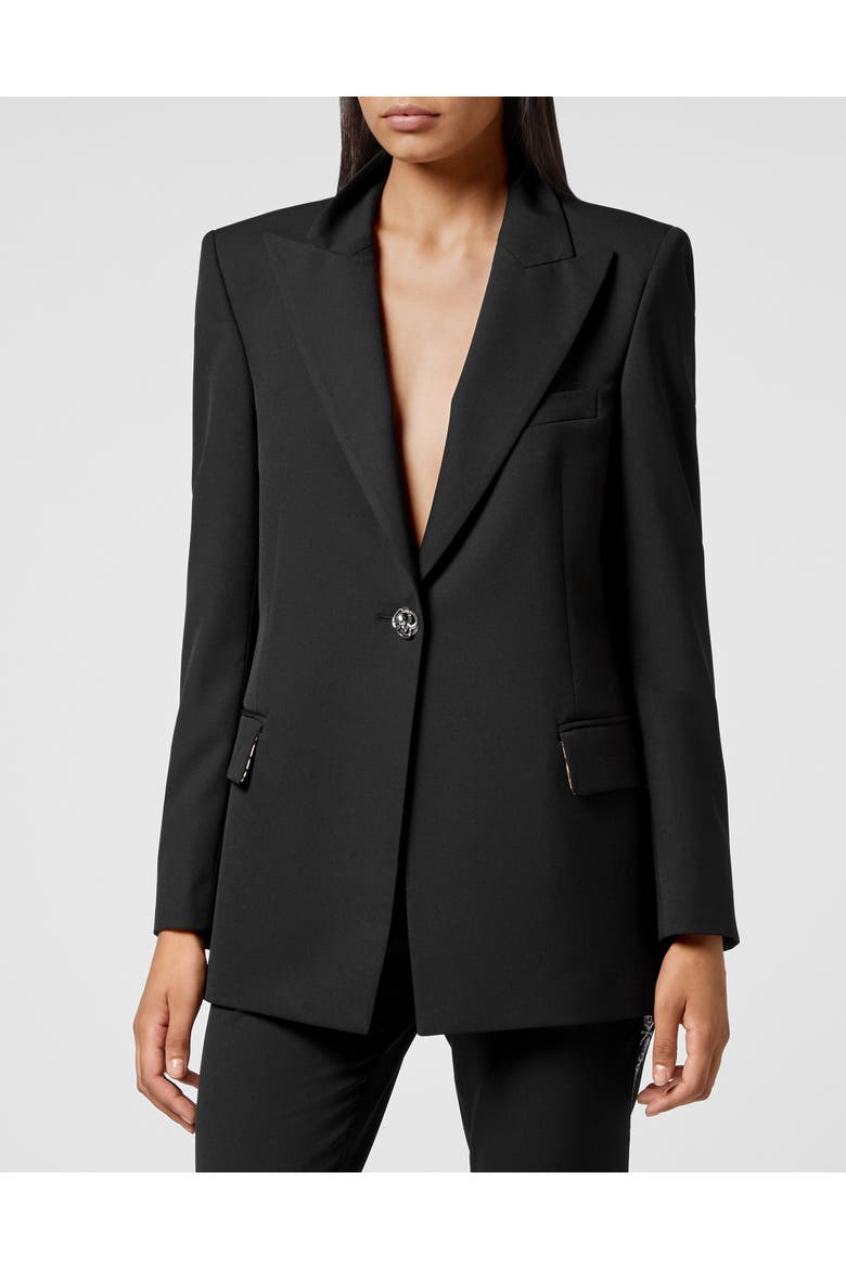 Cady Blazer Crystal Skull With Crystals Women, Main, color, black