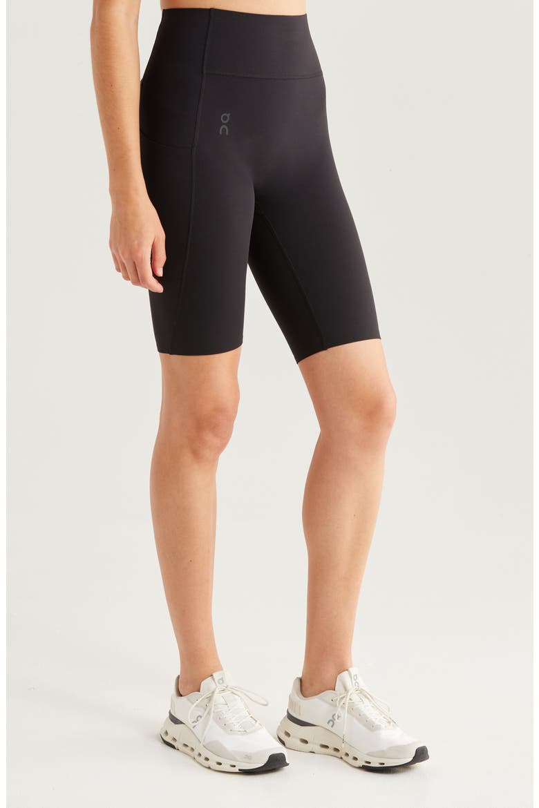 Studio High Waist Bike Shorts, Alternate, color, BLACK