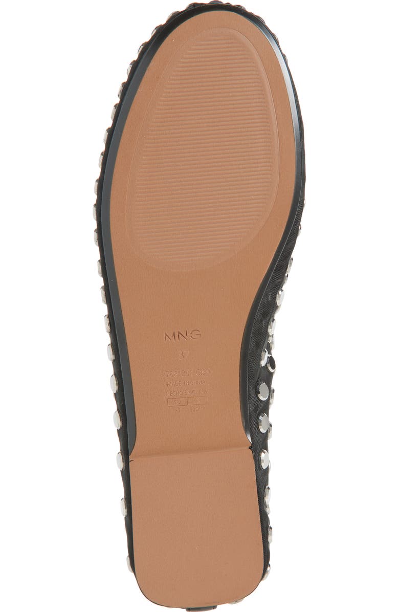 MANGO Savoir Studded Mesh Flat, Alternate, color, Black
