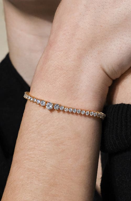 Sterling Forever Tatum Graduated Cubic Zirconia Tennis Bracelet In Gold