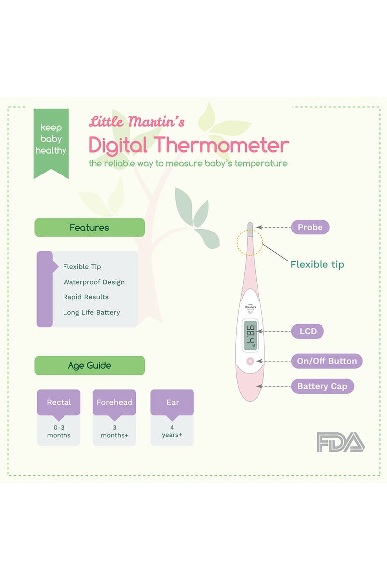 Digital Thermometer, Armpit & Rectal Reading, Alternate, color, Multicolored