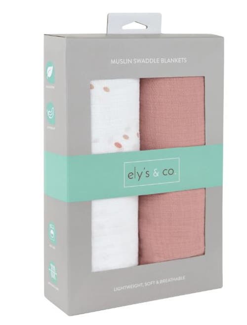 Zzdnu Swaddle Blanket Cotton Muslin Swaddle Blanket 2 Pack In Pink Dots/solid Pink