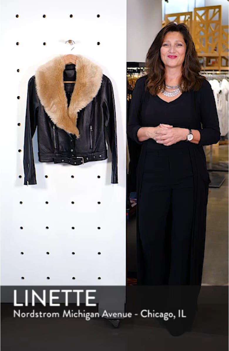 Rizza Lambskin Leather Moto Jacket with Removable Faux Fur Collar, sales video thumbnail