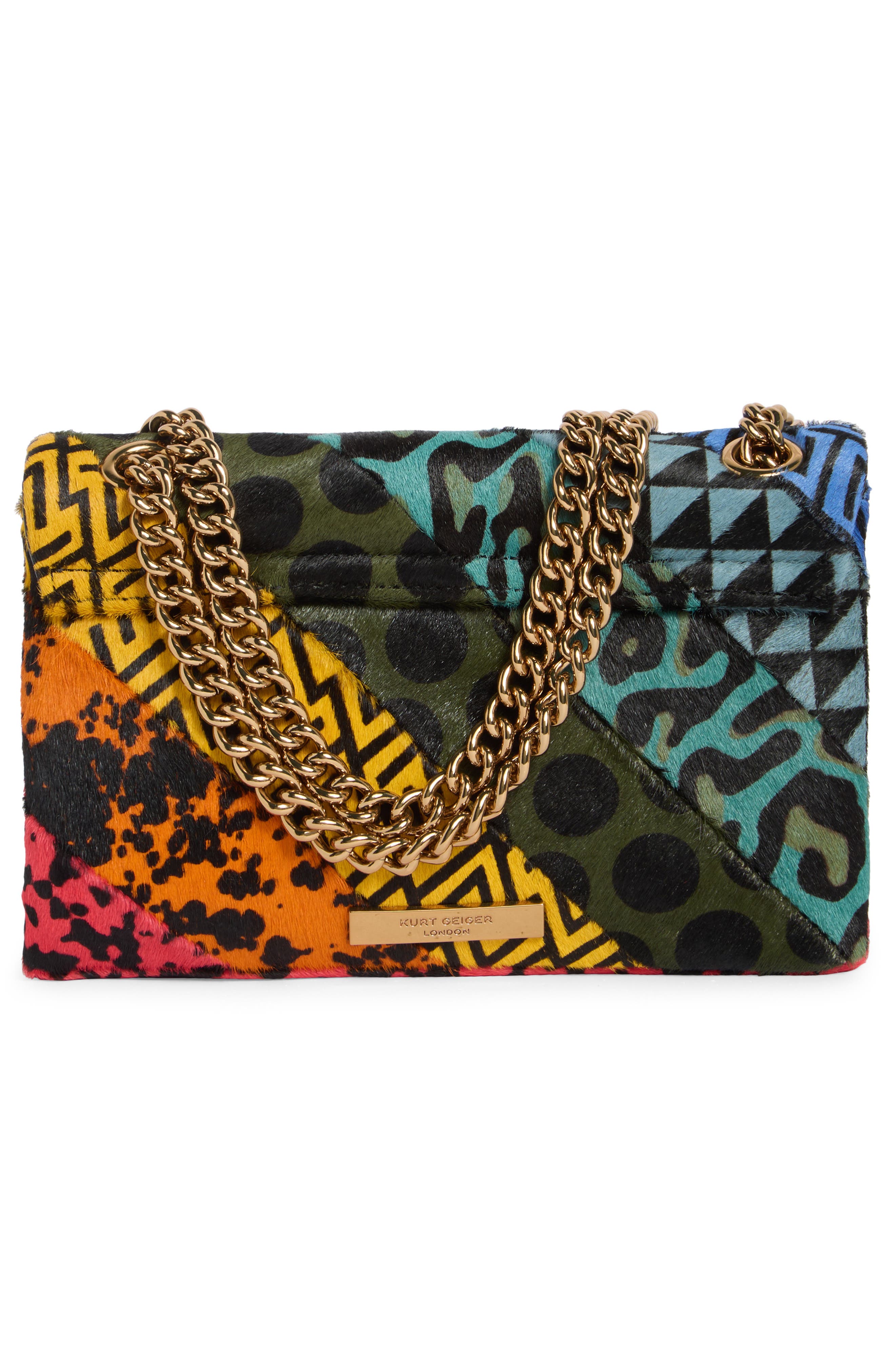 Kurt Geiger London Mini Kensington Genuine Calf Hair Convertible Crossbody Bag, Alternate, color, Multicolored