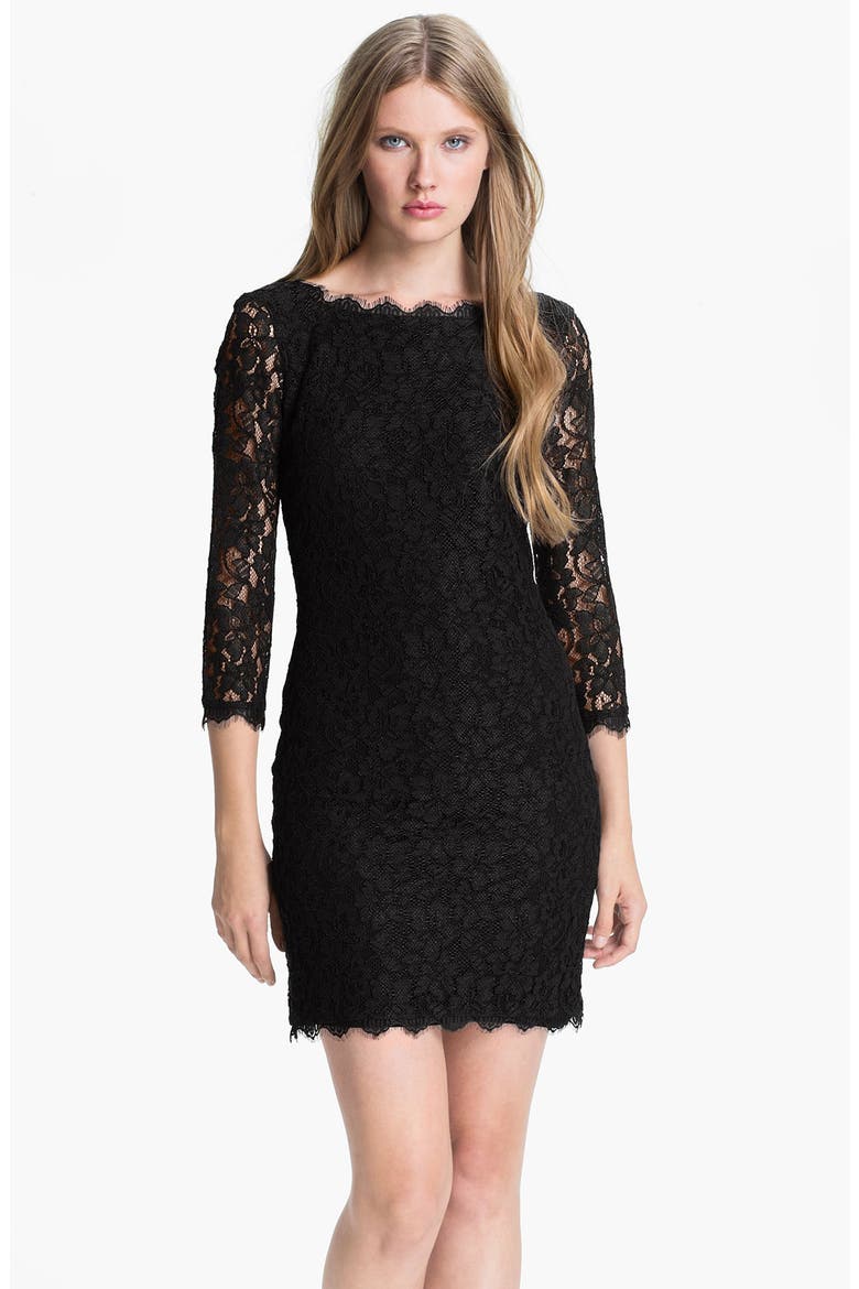 'Zarita' Lace Shift Dress, Main, color, BLACK