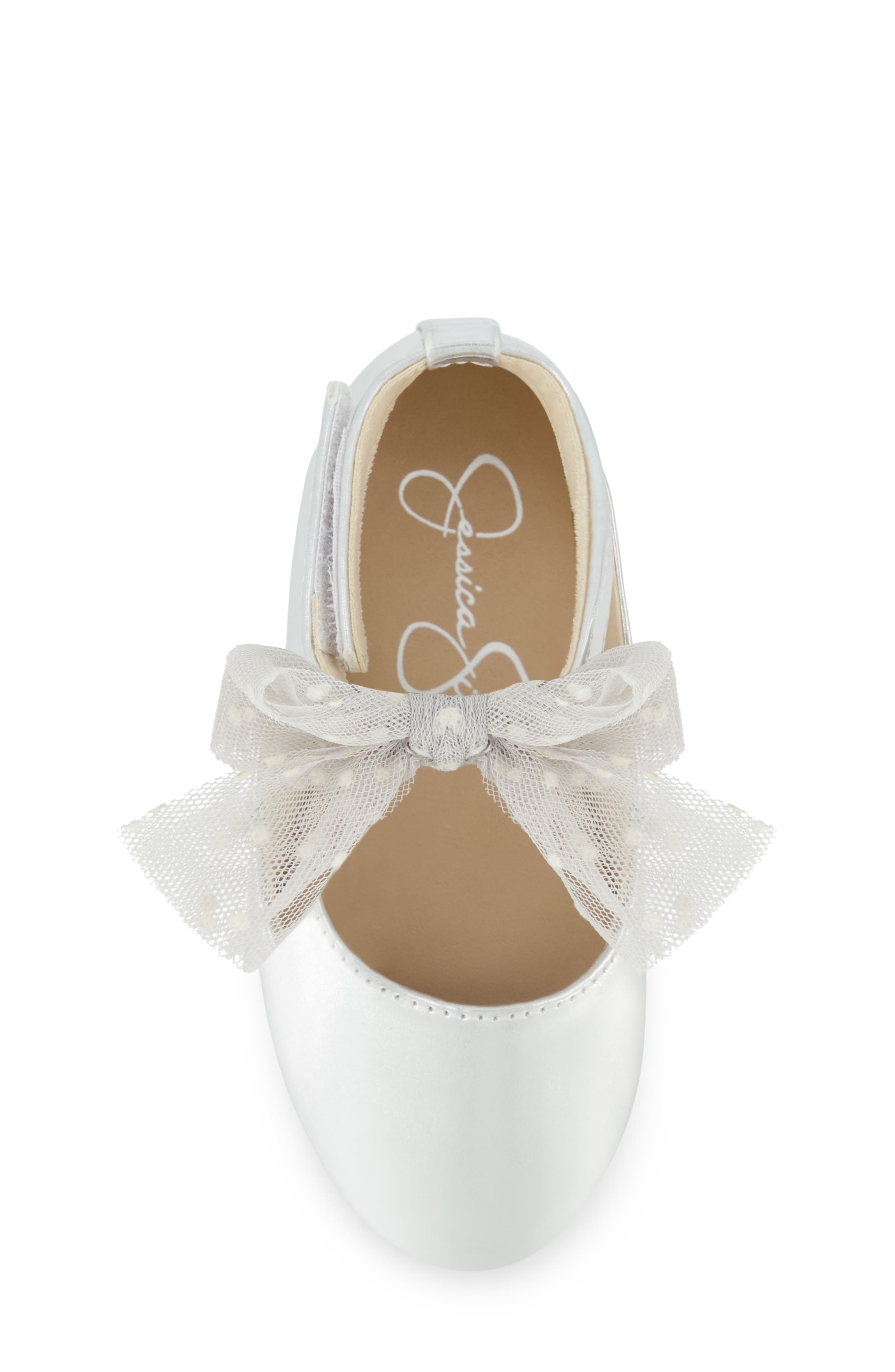 Kids' Amy Tulle Mary Jane Ballet Flat, Alternate, color, SILVER