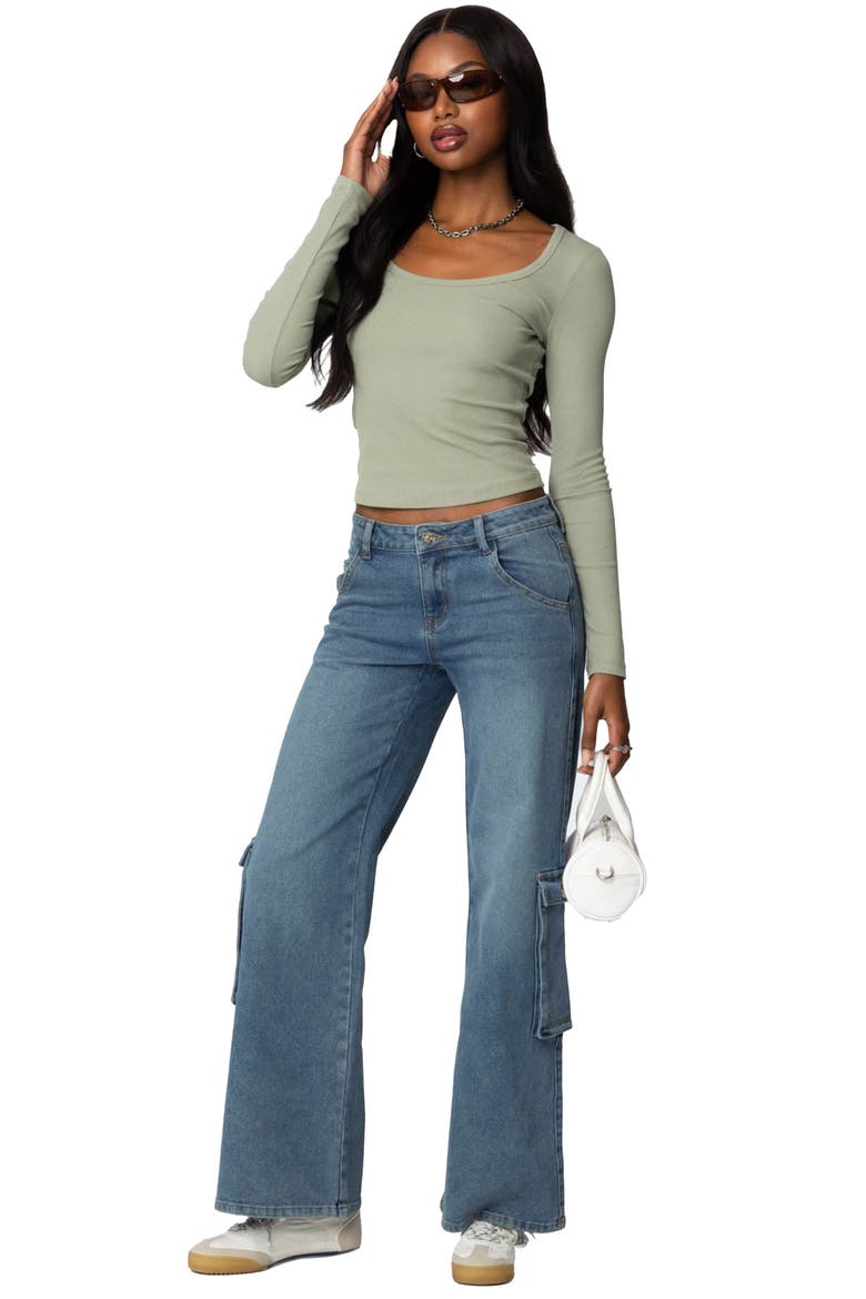Makenna Rib Scoop Neck Top, Alternate, color, GREEN
